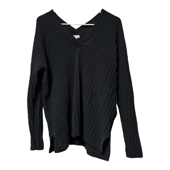 J Jill Sweater Women Large Navy Chenille Knit V Neck Polyester Pullover - Picture 1 of 4